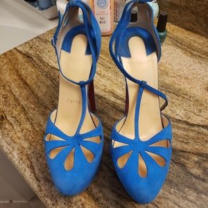 Christian Louboutin Blue Suede Pumps Size 9.5 -